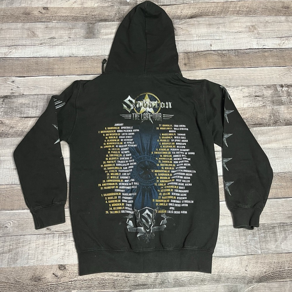 Sabaton Hoodie Size Small Black Full Zip Metal Band Merch - Picture 2 of 7